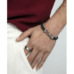 PULSERA VICEROY CABALLERO ACERO Y PIEL AZUL GRILLETE 14300P01013       2