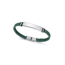PULSERA VICEROY CABALLERO ACERO PIEL VERDE 15180P01016                
