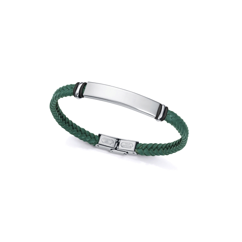 PULSERA VICEROY CABALLERO ACERO PIEL VERDE 15180P01016                