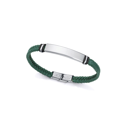 PULSERA VICEROY CABALLERO ACERO PIEL VERDE 15180P01016                