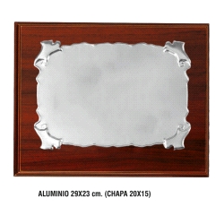PLACAS CONMEMORATIVAS MADERA PERGAMINO ALUMINIO