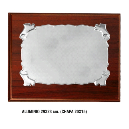 PLACAS CONMEMORATIVAS MADERA PERGAMINO ALUMINIO