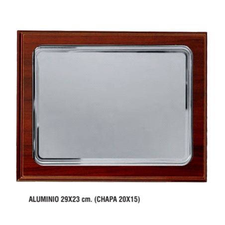 PLACA CONMEMORATIVA MADERA CHAPA ALUMINIO