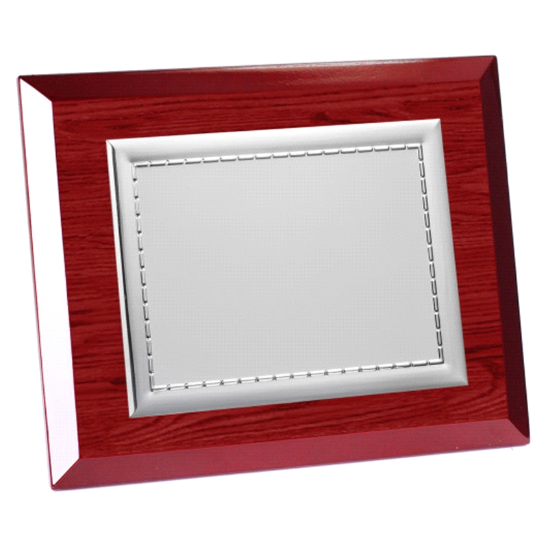 PLACA CONMEMORATIVA MADERA CHAPA ALUMINIO