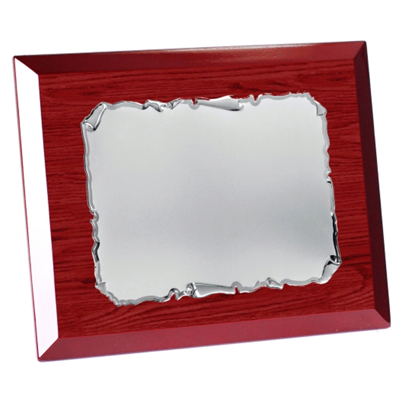 PLACA CONMEMORATIVA MADERA CHAPA ALUMINIO