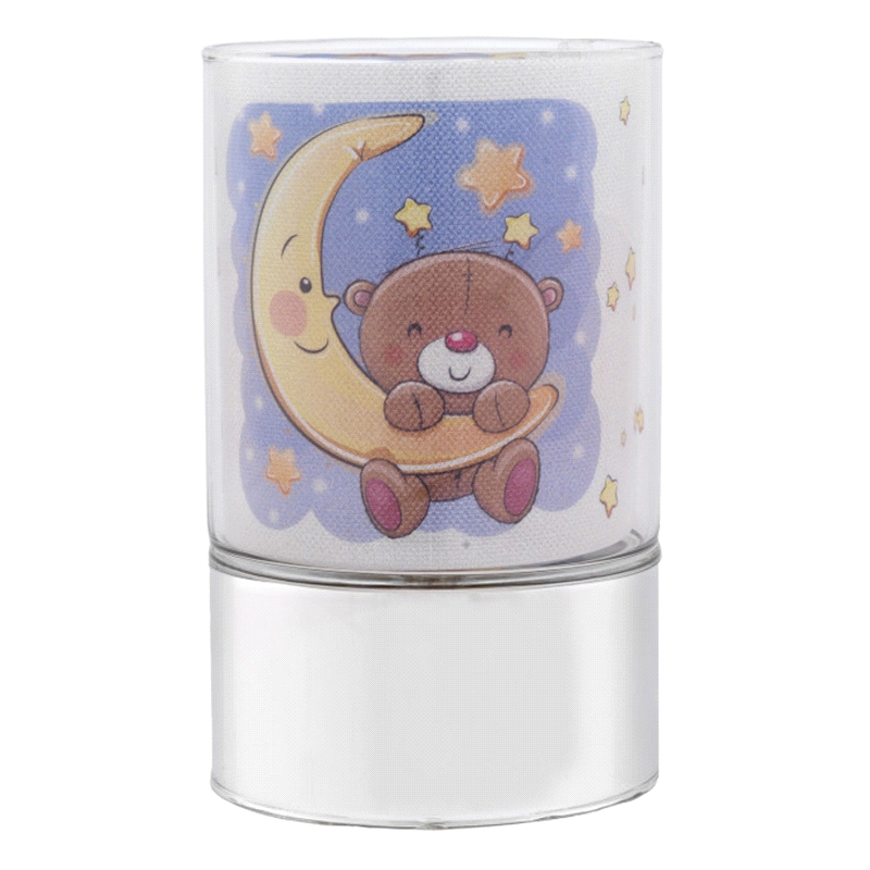 LAMPARA CRISTAL BASE OSO LUNA AZUL