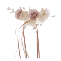 TOCADO NOVIA ATHENA MARFIL/ROSA
