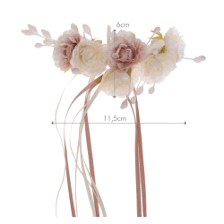 TOCADO NOVIA ATHENA MARFIL/ROSA 2