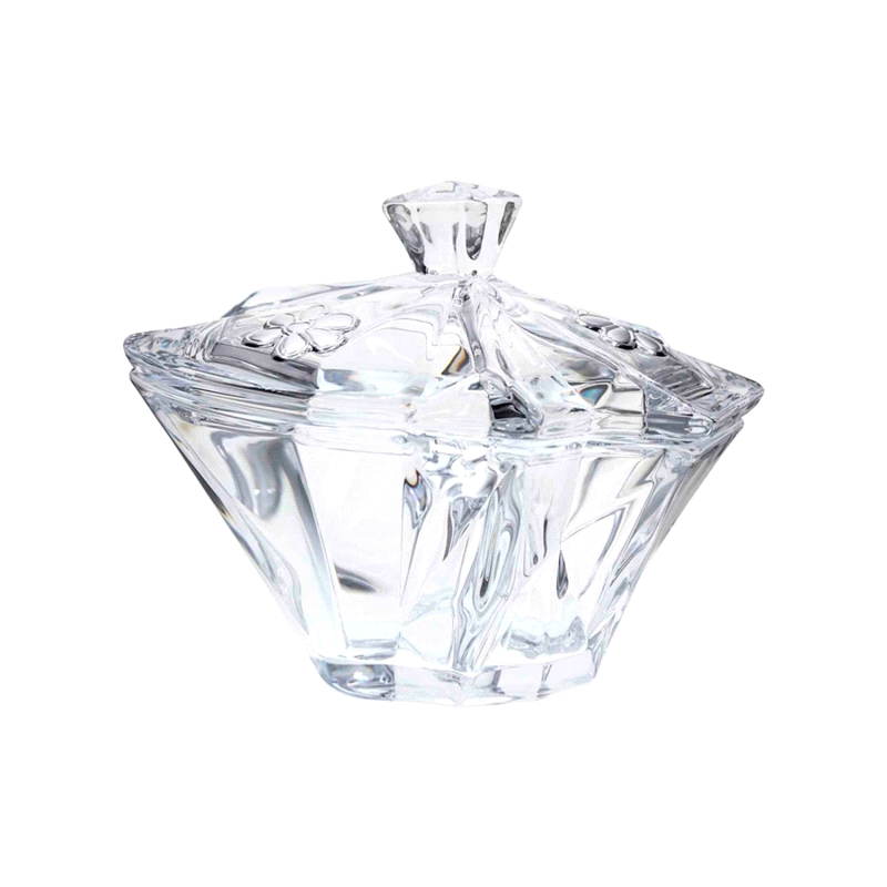BOMBONERA CRISTAL ADORNO FLOR 22X16X18CM