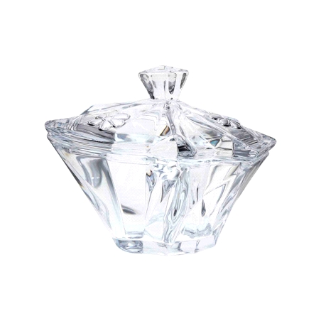 BOMBONERA CRISTAL ADORNO FLOR 22X16X18CM