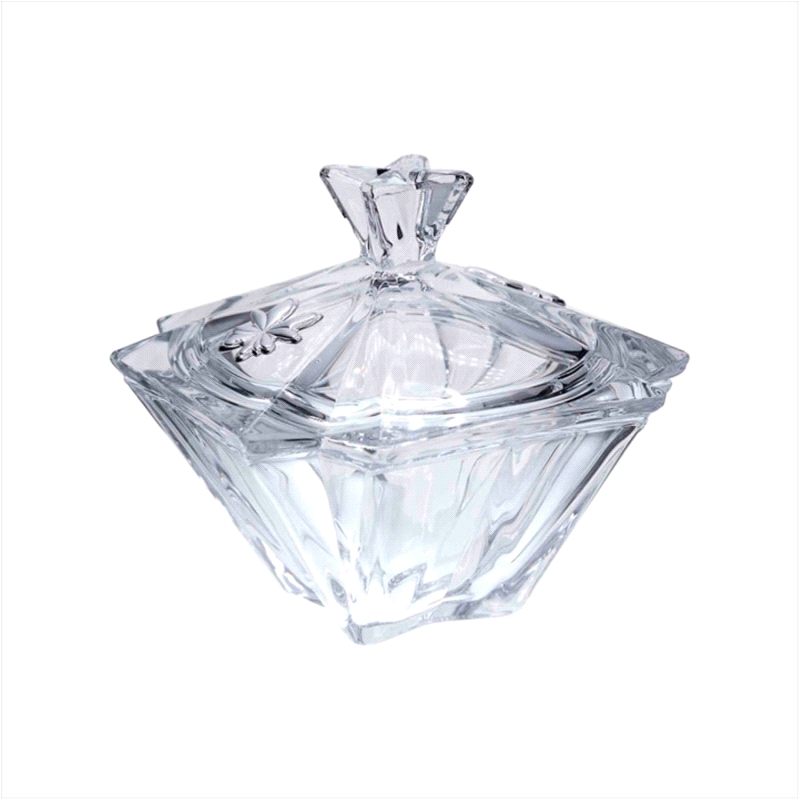 BOMBONERA CRISTAL ADORNO FLOR 13X12X11CM