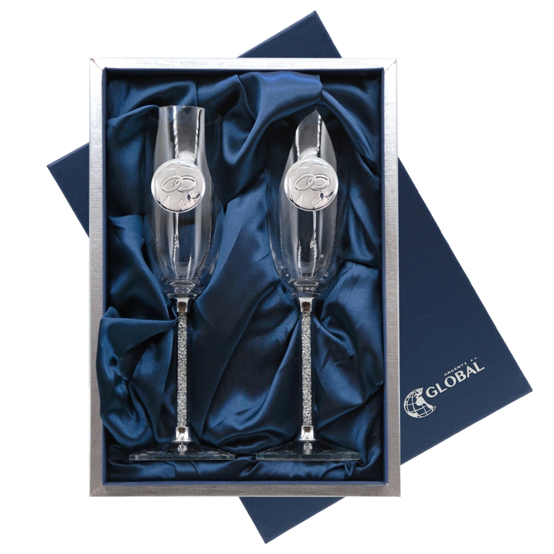 ESTUCHE COPAS CRISTAL CONMEMORATIVAS ALIANZAS
