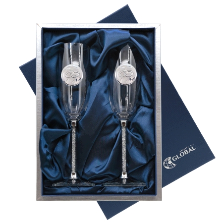 ESTUCHE COPAS CRISTAL CONMEMORATIVAS ALIANZAS
