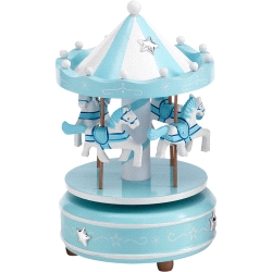 CARRUSEL MADERA MUSICAL AZUL