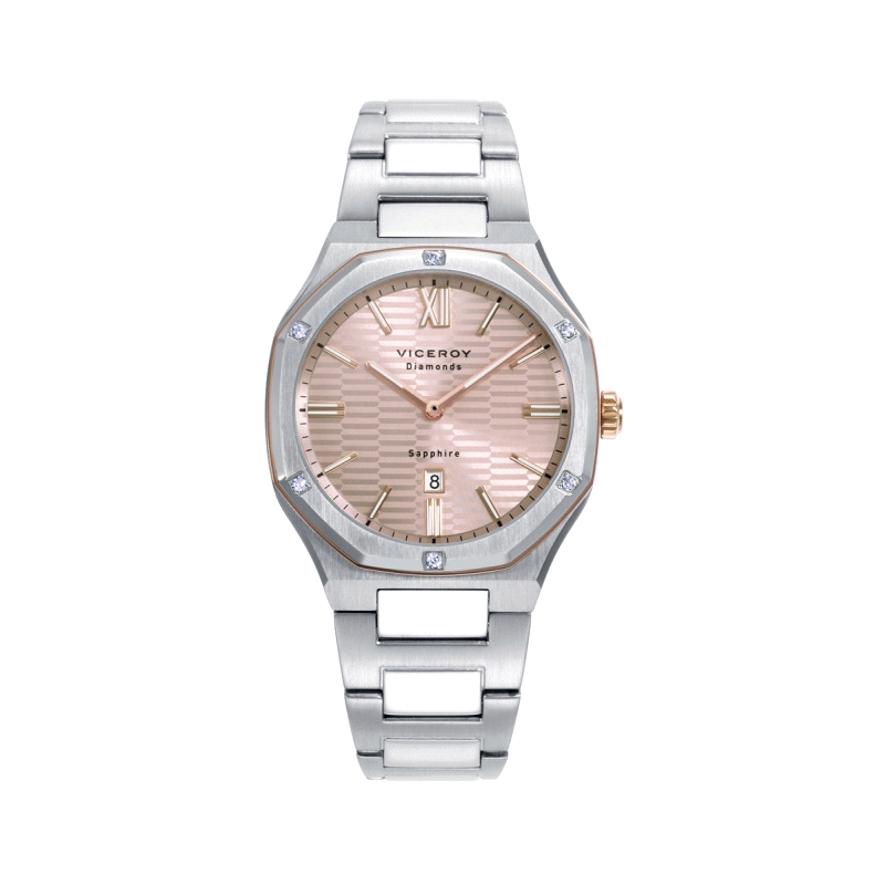 RELOJ VICEROY ACERO IP DIAMANTES CREADOS COLECCION LAURA ESCANES