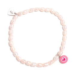 PULSERA PLATA AGATHA RUIZ DE LA PRADA PERLA FUN ROSA CORAZON