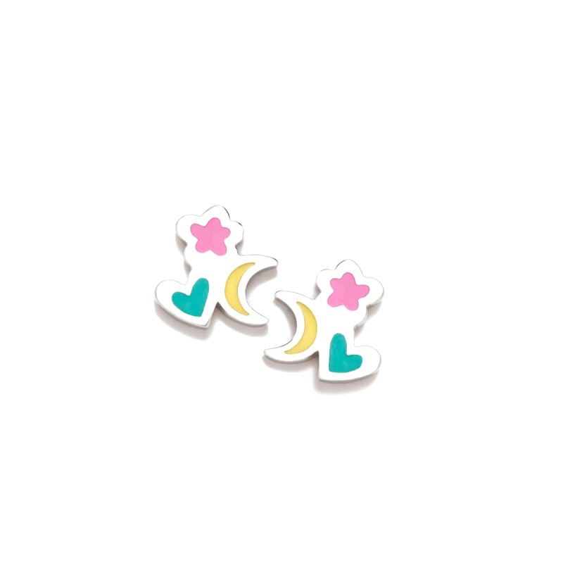 PENDIENTES PLATA AGATHA RUIZ DE LA PRADA MINICHARMS TRIO LUNA