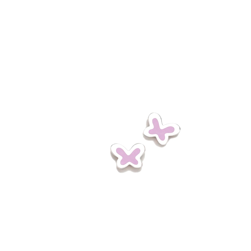 PENDIENTES PLATA AGATHA RUIZ DE LA PRADA MINICHARMS MARIPOSA LILA