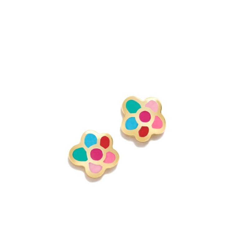 PENDIENTES PLATA AGATHA RUIZ DE LA PRADA FLOR MULTICOLOR NEW BEB?