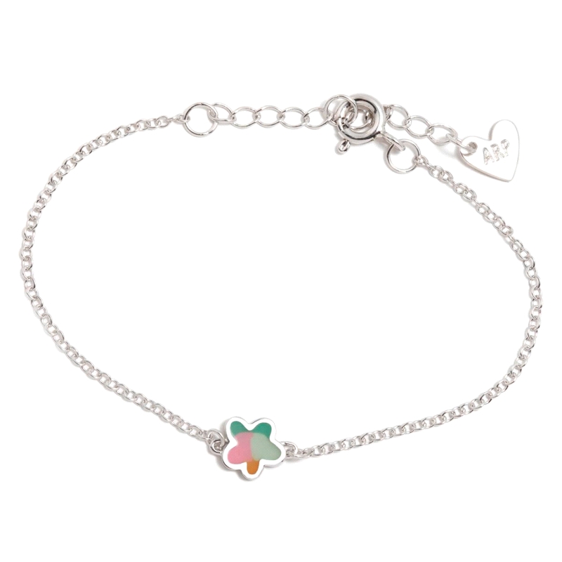 PULSERA PLATA AGATHA RUIZ DE LA PRADA FLOR AQUA PASTELES