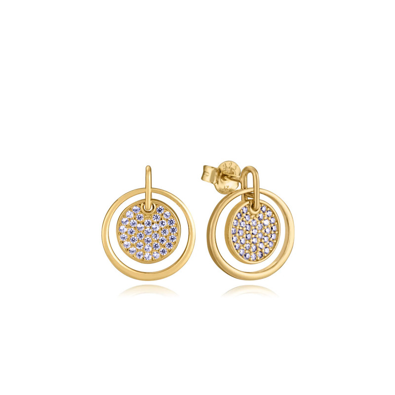 PENDIENTES VICEROY SEÑORA PLATA DE LEY BAÑO ORO CIRCONITAS 9149E100-30