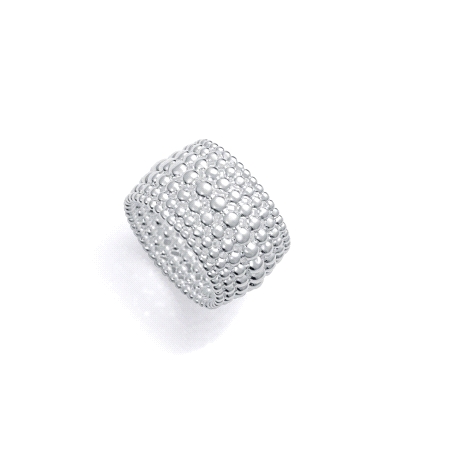 ANILLO VICEROY ACERO CHAPADO PLATA ANCHO COLECCION LAURA ESCANES                                    
