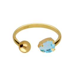 ANILLO PLATA VICTORIA CRUZ AJUSTABLE ESFERA BUONGIORNO CON CRISTAL A52                              