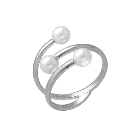 ANILLO PLATA VICTORIA CRUZ AJUSTABLE ESPIRAL OHAYO CON PERLA                                        