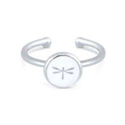ANILLO LA PETRA MINI MARY ESMALTE LIBELULA BLANCA                                                   