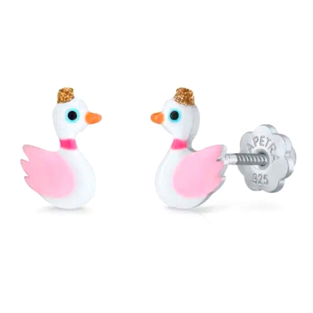 PENDIENTES LA PETRA PLATA CISNE ROSCA                                                               