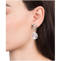 PENDIENTES VICEROY CHIC DE ACERO EN FORMA DE ARO Y PERLA NATURAL                                     2