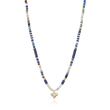 COLLAR VICEROY KISS DE ACERO CON PIEDRAS DE COLORES Y COLGANTE CORAZON                              