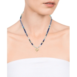COLLAR VICEROY KISS DE ACERO CON PIEDRAS DE COLORES Y COLGANTE CORAZON                               2