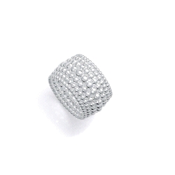 ANILLO VICEROY ACERO CHAPADO PLATA COLECCION LAURA ESCANES TALLA 12                                 