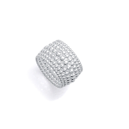 ANILLO VICEROY ACERO CHAPADO PLATA COLECCION LAURA ESCANES TALLA 12                                 