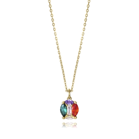 GARGANTILLA VICEROY SEÑORA PLATA BAÑO ORO CIRCONITAS 15132C100-39                                   