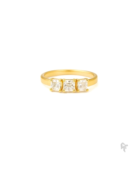 ANILLO ORO 18KT 3 CIRCONITAS TALLA 11                                                               