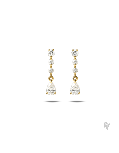 Pendientes de Oro18k Circonitas