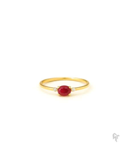 ANILLO ORO Y RUBÍ