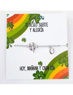 PULSERA THAIBA PLATA TREBOL CIRCONITAS                                                              