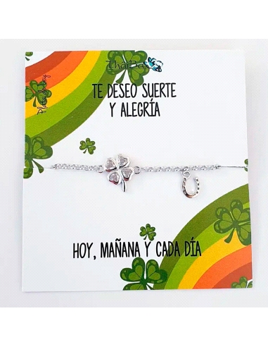 PULSERA THAIBA PLATA TREBOL CIRCONITAS                                                              