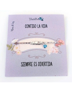 PULSERA THAIBA PLATA AMIGA CORAZON CIRCONITAS                                                       