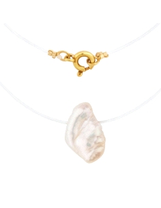 Perla de rio y oro de 18k