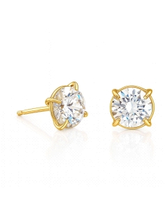 PENDIENTES DE ORO Y CIRCONITA DE 6 MM