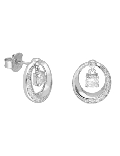 PENDIENTES BRIZZLING PLATA Y DIAMANTE MOISANITA                                                     
