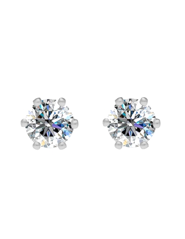 PENDIENTES BRIZZLING PLATA Y DIAMANTE MOISANITA 3MM                                                 
