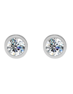 PENDIENTES BRIZZLING PLATA Y DIAMANTE MOISANITA 6MM                                                 