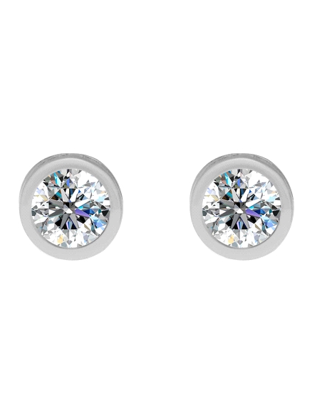 PENDIENTES BRIZZLING PLATA Y DIAMANTE MOISANITA 6MM                                                 