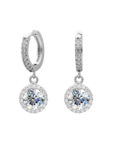 PENDIENTES BRIZZLING PLATA Y DIAMANTE MOISANITA                                                     
