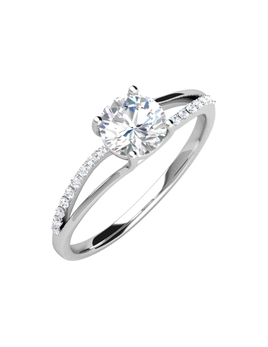 ANILLO BRIZZLING PLATA Y DIAMANTE MOISANITA TALLA 14                                                